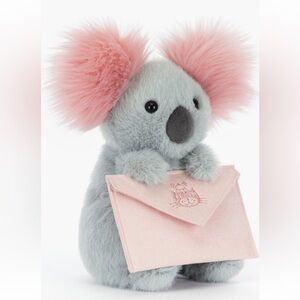 Jellycat Koala with Message Pink Fluffy Ears and Envelope NWT